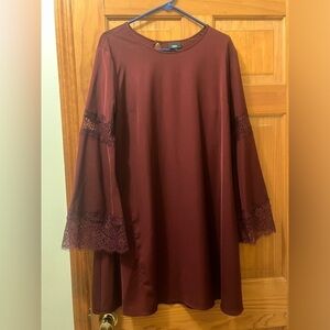 Mossimo maroon bell sleeve dress. Size XL